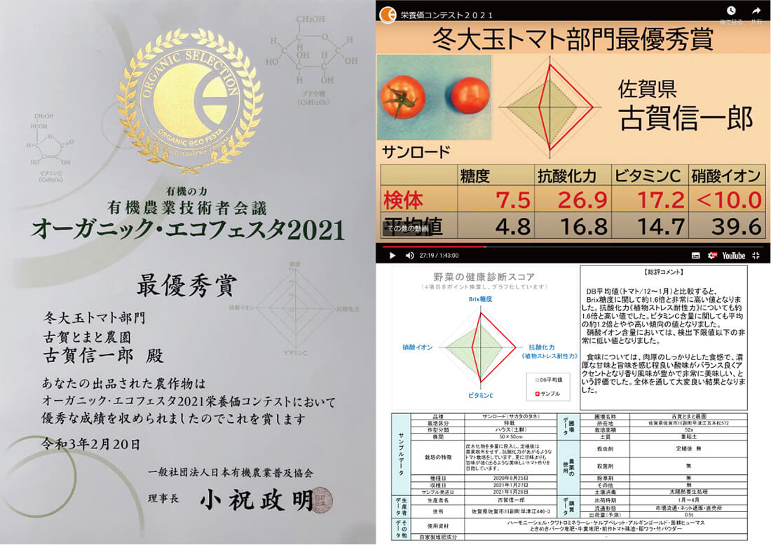 オーガニック・エコフェスタ2021 in徳島　賞状